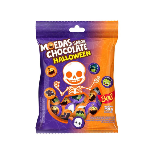 Moedas Halloween Sabor Chocolate - Pacote com 150G