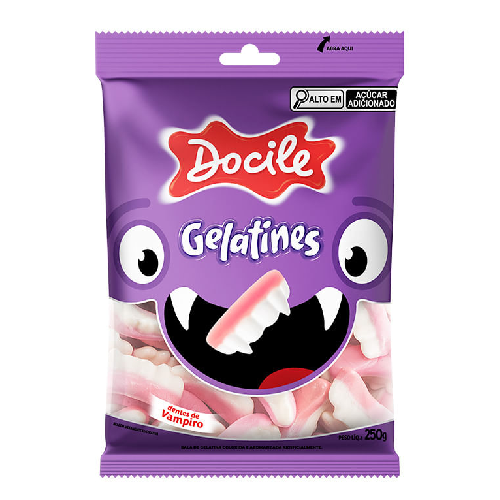 Gelatina Docile Dente de Vampiro - Embalagem com 250G