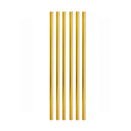 Canudos de Papel Dourado - Pacote com 12 UN