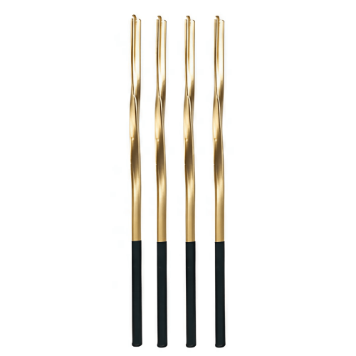 Vela Metalizada Torcida Dourada 15CM - Pacote com 4UN