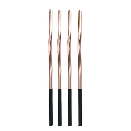 Vela Metalizada Torcida Rose Gold 15CM - Pacote com 4UN