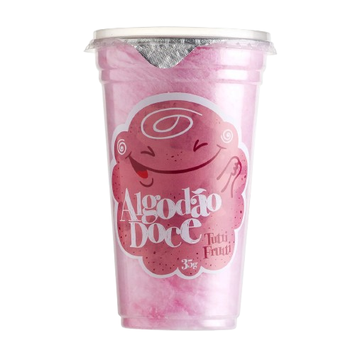 Algodão Doce Rosa Sabor Tutti - Frutti - Pote com 35G