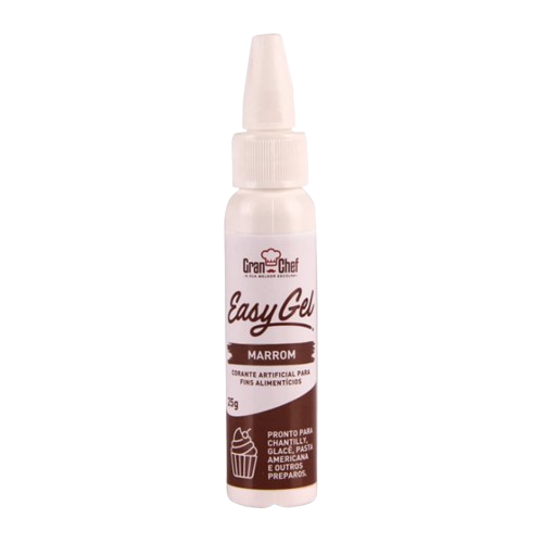 Corante Easy Gel Gran Chef Marrom - Embalagem com 25G
