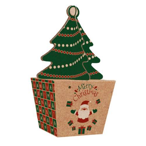 Caixa Ideia Mini Arvore de Natal Para Doces Kraft
