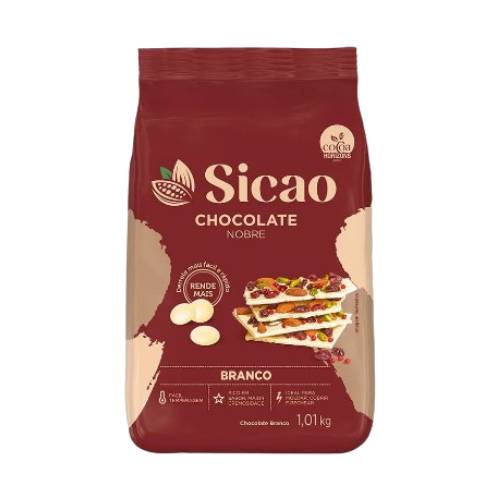 Chocolate Gotas Sicao Nobre Branco - Embalagem com 1,01KG