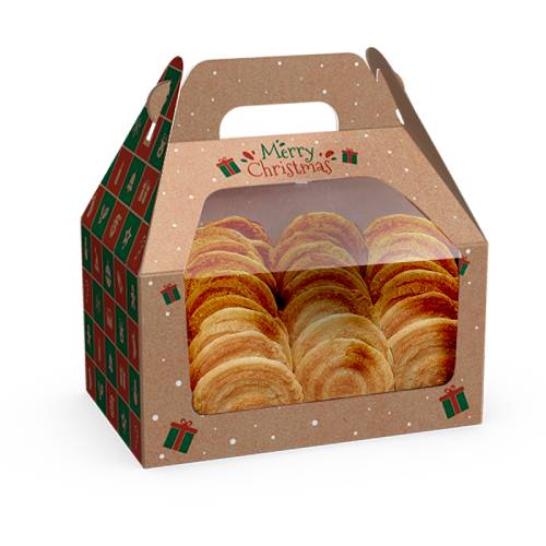 Caixa Ideia Maleta Para Doces Kraft Com Visor