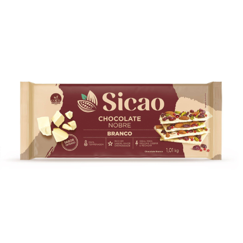 Chocolate Barra Sicao Nobre Branco - Embalagem com 1,01KG