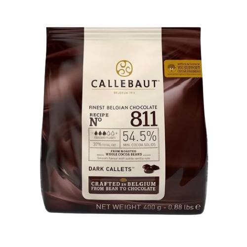 Chocolate Belga Callebaut Amargo 811 54.5% Cacau Gotas  - Pacote com 400G