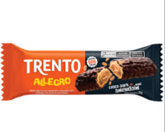 Wafer Trento Allegro Chocolate Dark Com Amendoim 26G