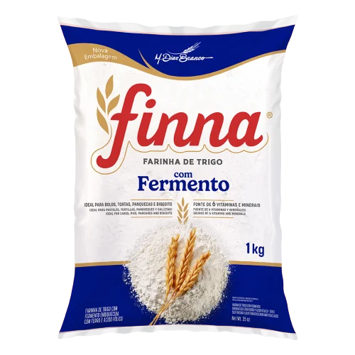 Farinha de Trigo Finna com Fermento - Pacote com 1KG
