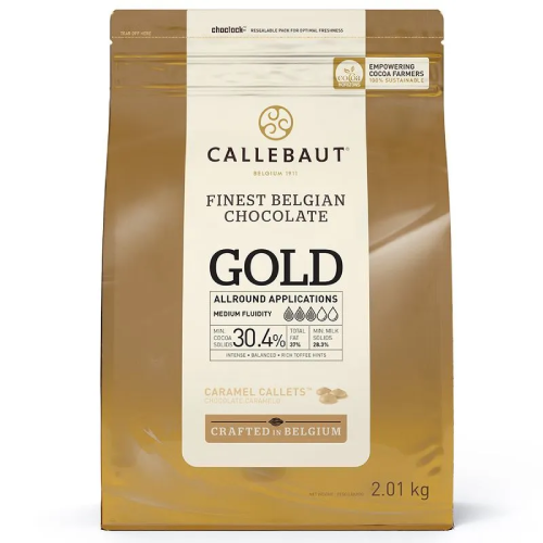 Chocolate Belga Callebaut Gold Caramelo 30.4% Cacau Gotas - Pacote com 2,01KG