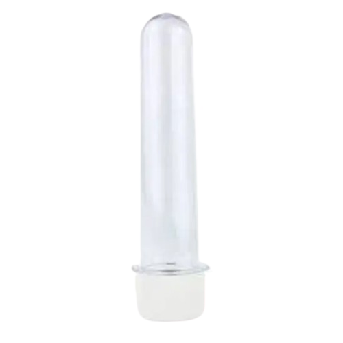 Tubete Cristal 13CM com Tampa Branca - Pacote com 10UN
