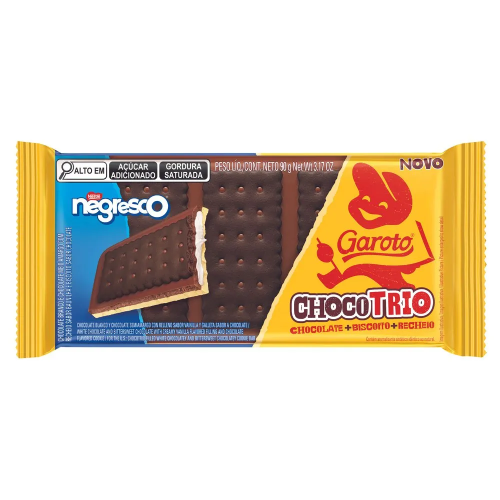 Chocolate Garoto Chocotrio Negresco - Embalagem com 90G