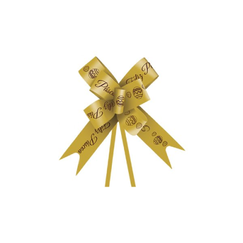 Laço Fácil Decorado Feliz Páscoa Amarelo 30MM X 50CM - Pacote com 10UN