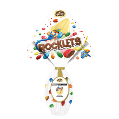 Ovo de Páscoa Arcor Rocklets Branco 220G