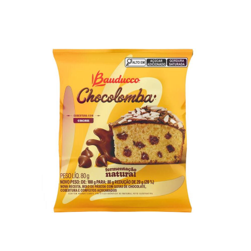 Mini Chocolomba Gotas Bauducco - Embalagem com 80G