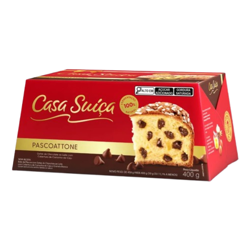Pascottone Casa Suiça com Gotas de Chocolate 400G