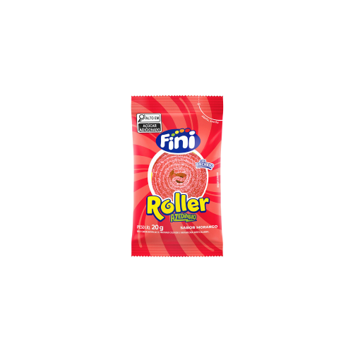 Tiras Roller Morango Azedinho Fini - Pacote com 20G