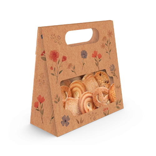 Saco Kraft Flores do Campo com Visor Practice 13×5,5×13CM