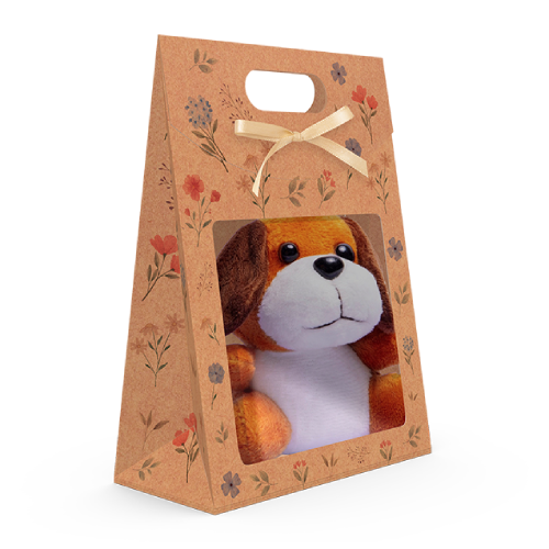 Maleta Kraft Flores do Campo com Visor 19x9x26CM