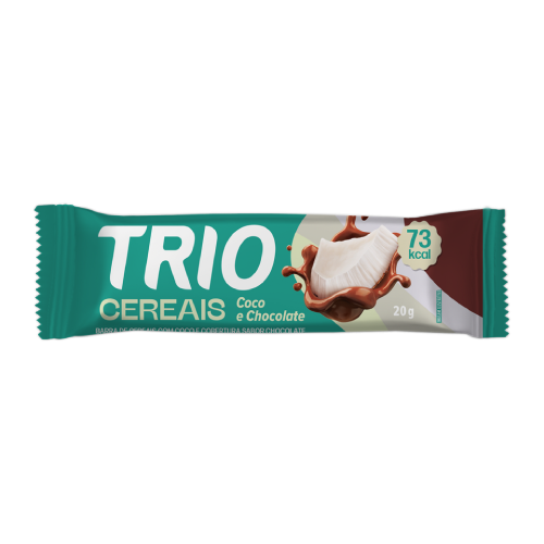 Barra Trio Sabor Coco e Chocolate - Embalagem com 20G