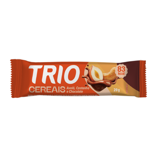 Barra de cereal trio avela, castanha e chocolate 20G