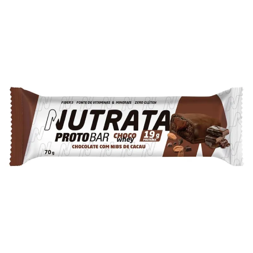 Barra Nutrata Proto Bar Whey Chocolate Meio Amargo com Nibs de Cacau 70G