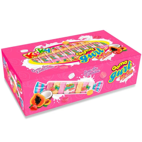 Bala de Goma Tubo Kuky Gurt Sortida - Embalagem com 930G