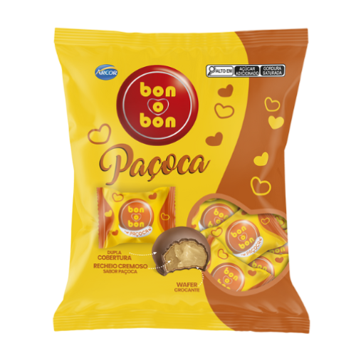 Bombom Arcor Bon o Bon Sabor Paçoca - Embalagem com 750G