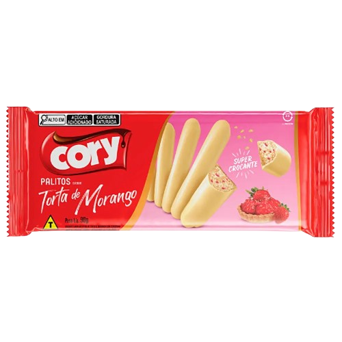 Palitos Cory Sabor Torta de Morango - Embalagem com 68G