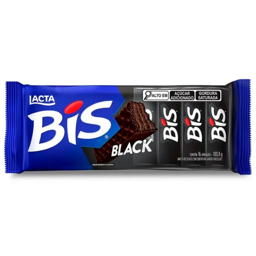 Wafer Bis Sabor Chocolate Black - Embalagem com 100,8G