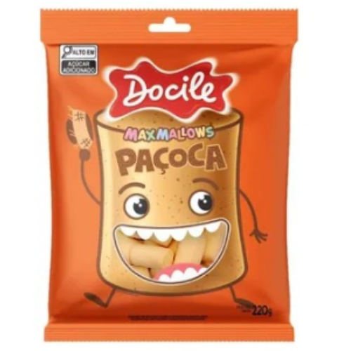 Marshmallow Docile Sabor Paçoca - Pacote com 220G