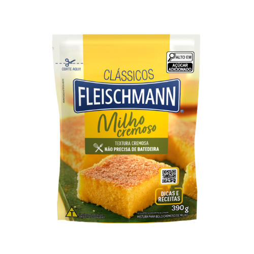 Mistura para Bolo Fleischmann Sabor Milho Cremoso - Embalagem com 390G