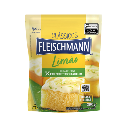 Mistura para Bolo Fleischmann Sabor Limão Cremoso - Embalagem com 390G