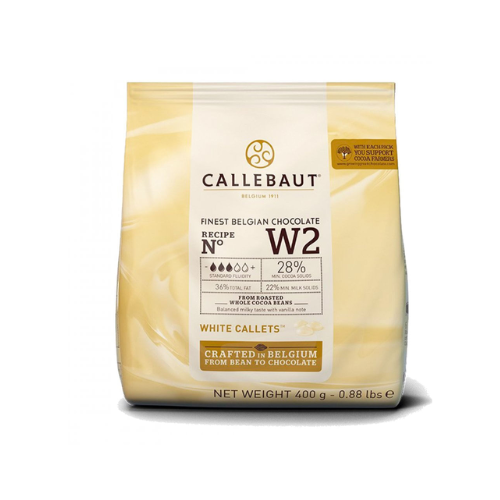 Chocolate Gotas Belga Branco Callebaut 28% - Embalagem com 400G