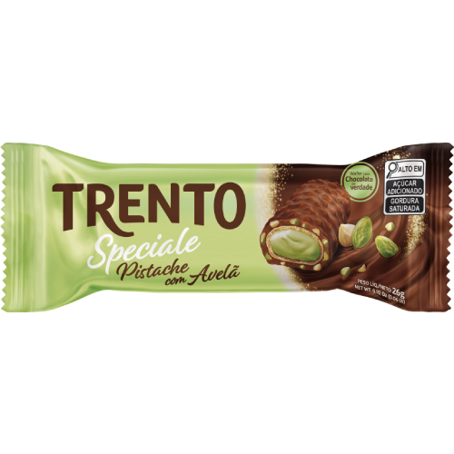 Chocolate Wafer Trento Speciale Sabor Pistache - Embalagem com 26G