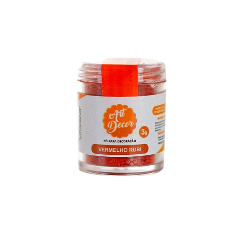 Pó Para Decoração Vermelho Rubi 3G