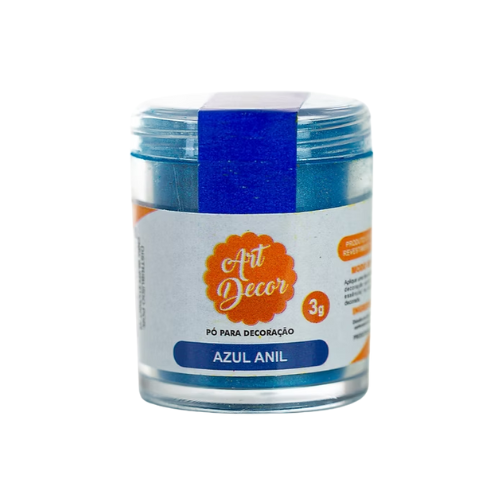 Pó Para Decoração Azul Anil 3G