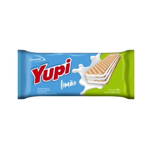 Biscoito Wafer Yupi Sabor Limão - Pacote com 80G