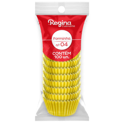 Forminha Papel Regina Nº 04 Amarelo Candy - Embalagem com 100 UN
