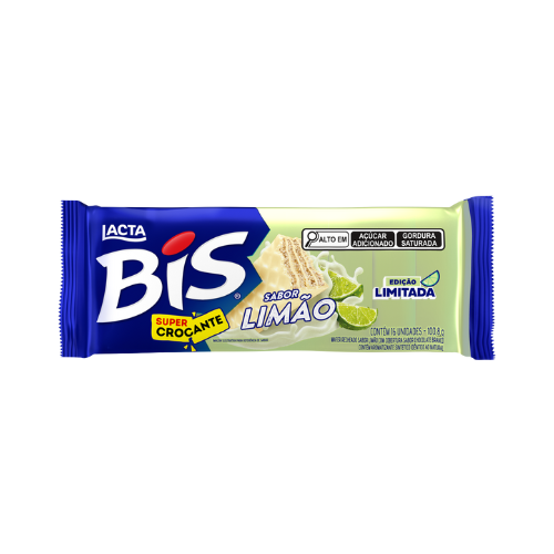 Wafer Bis Sabor Limão - Pacote com 100,8G