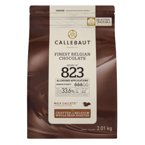 Chocolate Belga Callebaut 823 ao Leite 33,6% - Pacote com 2.01KG