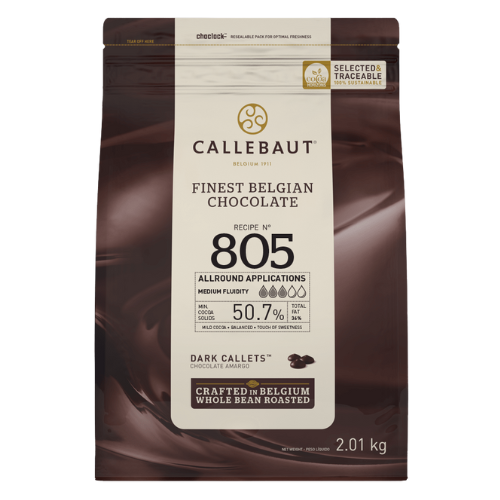 Chocolate Belga Callebaut 805 Amargo 50,7% - Pacote com 2.01KG