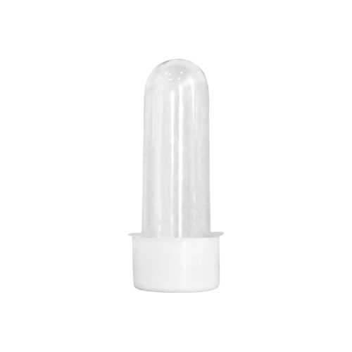 Tubete Cristal 8CM com Tampa Branca - Pacote com 10UN