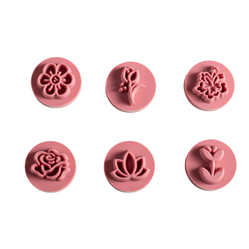 Carimbos para Doces Flores BlueStar 2CM - Kit com 7 Peças