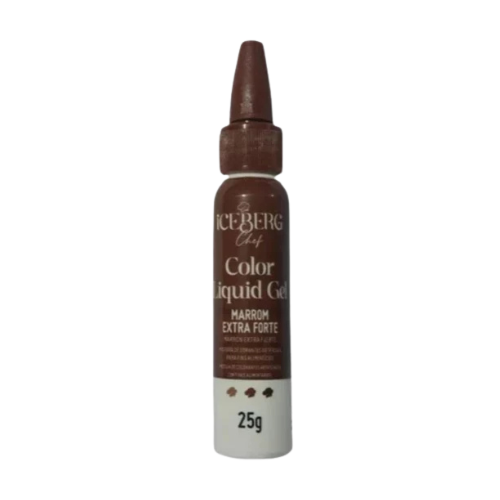 Corante Liquid Gel Iceberg Marrom Extra Forte - Embalagem com 25G