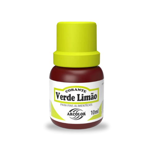 Corante Líquido Alimentício Verde Limão - Embalagem com 10ML