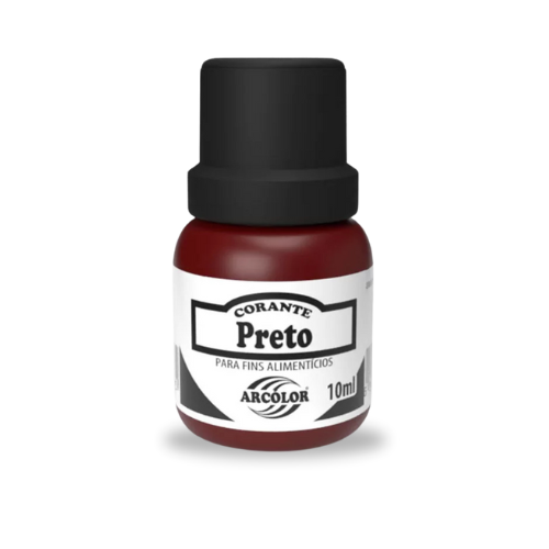 Corante Líquido Alimentício Preto - Embalagem com 10ML