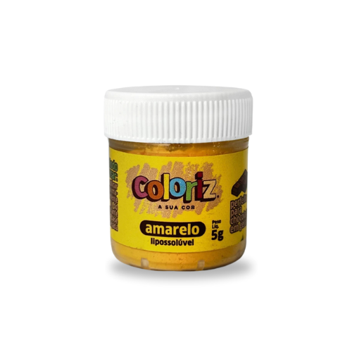 Corante Coloriz em Pó Lipossolúvel Amarelo - Embalagem com 5G