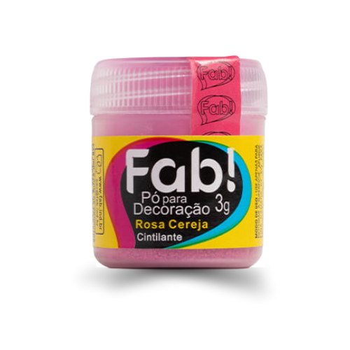 Pó para Decoração Fab Rosa Cereja 3G